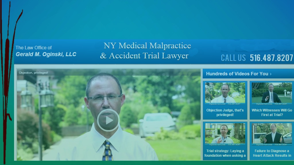 Web page screenshot of Trial Atty Gerald Oginski LLC - Malpractice and Accident Trial Atty