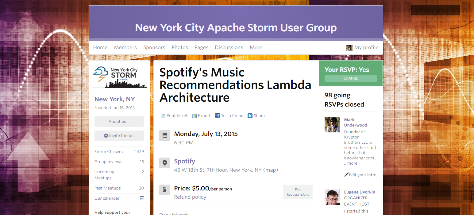 NYC Storm Meetup at Spotify